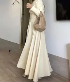 louere 薄手ハイウエストボリュームフレアスカート