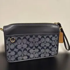 【極美品】コーチ ショルダーバッグ シグネチャー デニム 斜め掛け COACH