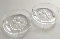 HOYA ホヤクリスタル ガラス皿 2枚セット フルーツ柄