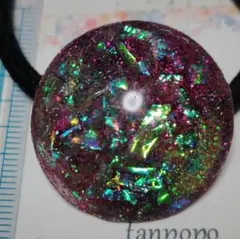 ヘアゴム　ハンドメイド　レジン　キラキラ　オーロラ　赤紫色系　Ｌ