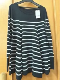 ＊earth music&ecology＊ボーダーバックリボントップス（未使用）