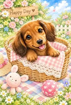 ミニチュアダッグスフンド　子犬　わんこ　わんちゃん　犬　オーダー無料　D427