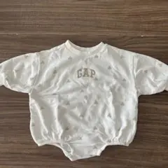 GAP ロゴ入り クマ柄 ホワイトロンパース60cm 3-6m