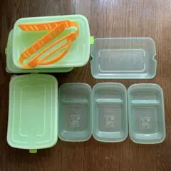 ３段弁当箱　トレイ、取手付き
