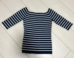 ZARA ザラ　ボーダー　トップス　新品　size S ネイビー　翌日発送