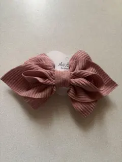 リボンヘアアクセサリー バレッタ　ピンク