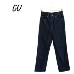 GU 【S】 ストレートデニム ハイウエスト ジーンズ パンツ カジュアル