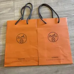 HERMES オレンジ ショップ袋 2枚セット