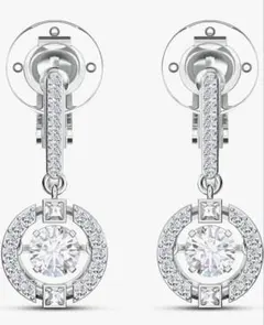 極美品】 SWAROVSKI ハート パヴェ ドロップピアス ブルー シルバー