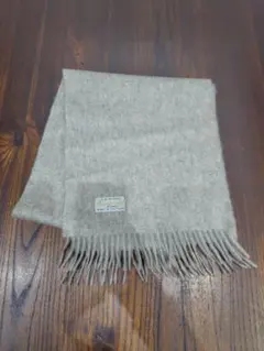 アクアスキュータム カシミヤ100% ライトグレー マフラー