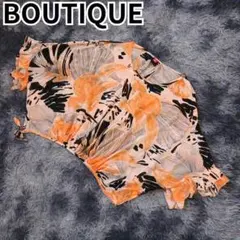 レディース ブラウス ショートスリーブ ボタニカル 花柄 FREE SIZE