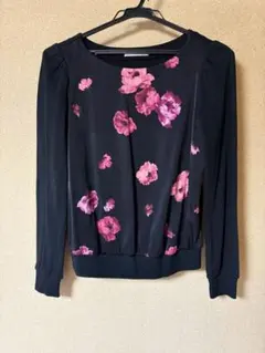 カットソー　ペイトンプレイス　長袖　花柄　OL通勤服　Ｍサイズのサムネイル