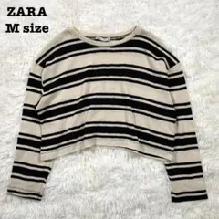 ZARA ザラ ショート丈 長袖 ニット ボーダー 春物 クルーネック