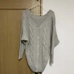 MURUA 2way ケーブル編　ニット　グレージュ　ベージュ　フリー　大きめ