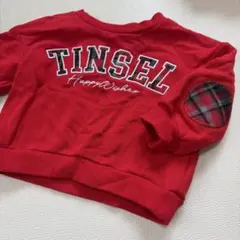 TINSEL トレーナー 肘当て付き レッド