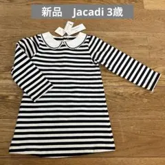 【新品タグ付】Jacadi ジャカディ 紺白ボーダーワンピース 36m 96cmのサムネイル