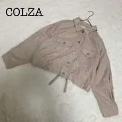 COLZA レースアップ ジージャン 長袖 りぼん デニム ジャケット ピンク
