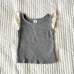 GAP 袖コットンレース リブTシャツ(12-18months)