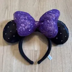 ミニー耳カチューシャ 紫リボン