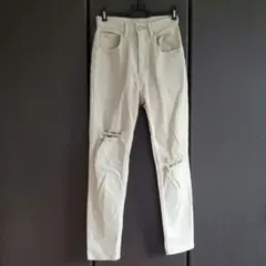 ムルーア MURUA デニムパンツ スキニージーンズ ダメージ加工 ハイウエスト