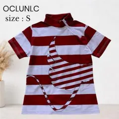 新品・タグ付き　OCLUNLC ゴルフウェア　ストライプ　S ストレッチ　レッド