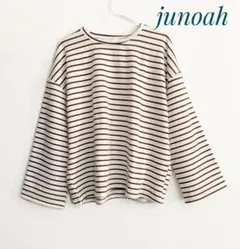 junoah／ワイドスリーブボーダートップス