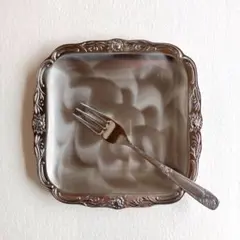 used レトロ 四角プレート ケーキ皿 古着 ヴィンテージ vintage