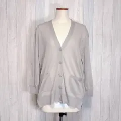 【CINEMACLUB】7分袖カーディガン 薄手 羽織り Vネック シアー感 M