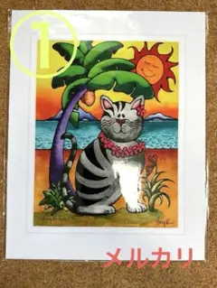ハワイ現地購入　アート　キャット猫
