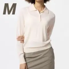 【UNIQLO】新品未使用タグ付き‼︎ メリノポロセーター　M ナチュラル