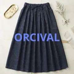 【美品】ORCIVAL オーチバル デニム ギャザースカト インディゴ フリーのサムネイル