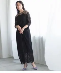 チュールパネルレースワンピース★