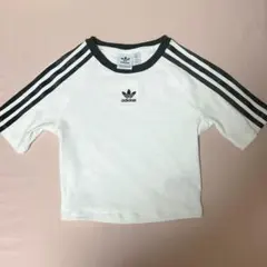 adidas 3本ライン 半袖Tシャツ XS ホワイト/ブラック