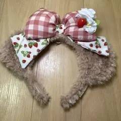 美品　シェリーメイ カチューシャ ハートフェルト・ストロベリーギフト いちご