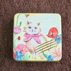 カカオキャット　CACAOCAT 　空き缶　インテリア　白猫　FLOWERのサムネイル