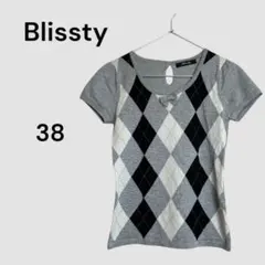 Blissty アーガイル 半袖ニットのサムネイル