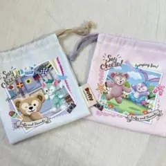 巾着 2枚セット ディズニー ダッフィー シェリーメイ ステラルー ジェラトーニ