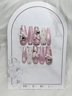 ネイル　韓国 量産型 フレンチガーリー スナ系 地雷系 ワンホン 推し