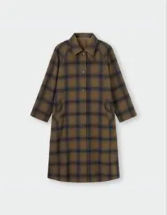GU　ロングコート　ブラウンチェックのサムネイル