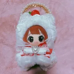 ぬい服 着ぐるみ おすわり ねこ レッド 赤 白 ホワイト