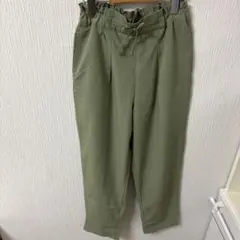 オリーブグリーン カジュアルパンツ ウエストゴムのサムネイル