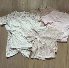 ベビー肌着 コンビ肌着　短肌着　花柄 5枚セット　ピンク