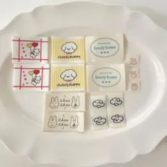布タグMIX 布タグ　韓国生地　ハンドメイド布タグ