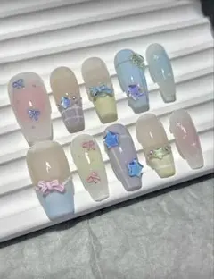 パステルカラー ネイルチップ 10個セット　売り切れ商品