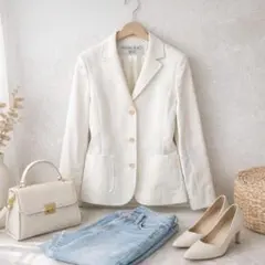 NATURAL BEAUTY BASIC♡テーラードジャケット白 Mきれいめ上品のサムネイル