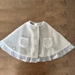 バースデー　teteatete グレーボアポンチョ　ベビー