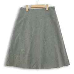 美品 上質な高級ウール J.CREW Aライン フレアスカート 日本製 グレーのサムネイル