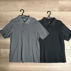 UNIQLO ドライカノコポロシャツ2枚セット　XLサイズブラック、ダークグレー