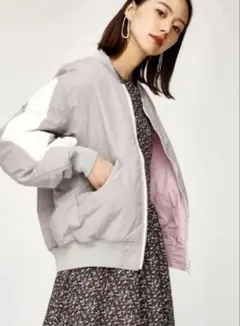 moussyリバーシブル ブルゾン ジャケット グレー ピンク