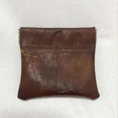 美品　レザー　口金式コインケース　ブラウン　革　小銭入れ